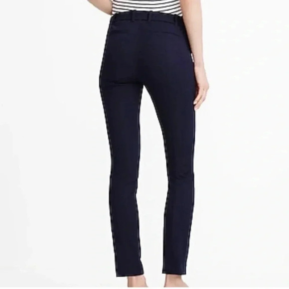 0679. J.crew NAVY BLUE TROUSER SIZE 10R STRAIGHT LEG ZIPPER AND HOOK/BAR CLOSURE - Picture 3 of 12